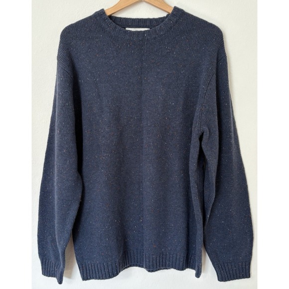 Line of Trade Sweater Men XL Blue Knit Elbow Pads Wool Rustic Cabincore Lodge - Picture 3 of 13